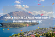 网站权重怎么算的（上海企业网站建设告诉你网站权重都体现在哪些方面）