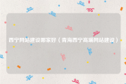 西宁网站建设哪家好（青海西宁高端网站建设）