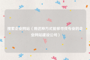 搜索企业网站（用这种方式能够寻找专业的企业网站建设公司）