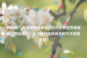 网站推广:企业如何选择适合的方式网络营销策略（网站推广：企业如何选择适合的方式网络营销）