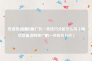 网络营销团购推广的一些技巧分析怎么写（网络营销团购推广的一些技巧分析）