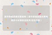 清华教授讲课完整视频（清华教授因推动黄金周改小长假倍受批判 怒告百度）