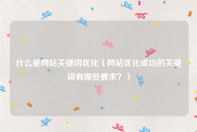 什么是网站关键词优化（网站优化成功的关键词有哪些要求？）