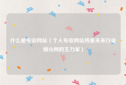 什么是专业网站（个人专业网站将是未来行业细分网的主力军）
