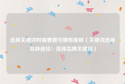 选择关键词时需要遵守哪些原则（关键词选择另辟途径：选择品牌关键词）