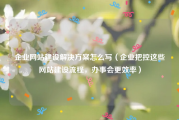 企业网站建设解决方案怎么写（企业把控这些网站建设流程，办事会更效率）