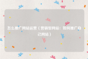 怎么推广网站运营（营销型网站：如何推广自己网站）