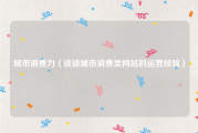 城市消费力（谈谈城市消费类网站的运营经验）