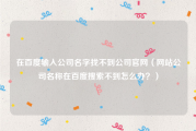 在百度输入公司名字找不到公司官网（网站公司名称在百度搜索不到怎么办？）