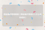 网站维护费用明细（网站维护费用计入什么科目成本）