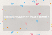 营销型企业网站名词解释（什么是营销型网站）