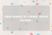 百度是不是被和谐了呀（百度被黑：拷问互联网安全缺陷）