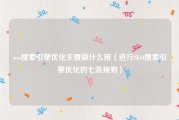 seo搜索引擎优化主要做什么用（进行SEO搜索引擎优化的七条规则）