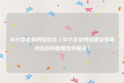中小型企业网站优化（中小企业网站建设普遍存在的问题要如何解决）