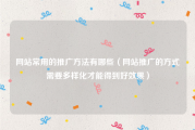 网站常用的推广方法有哪些（网站推广的方式需要多样化才能得到好效果）