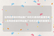在网络营销中网站推广中的关键词的重要性是（在网络营销中网站推广中的关键词的重要性）