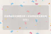 企业网站优化策略分析（企业网站优化赢在执行力）