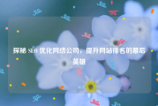 探秘 SEO 优化网络公司，提升网站排名的幕后英雄