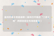 衢州民革主委是谁啊（衢州召开推进“三民工程”网络信息化专项部署会）