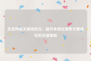 北京网站关键词优化，提升本地化搜索引擎排名的关键策略