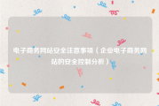 电子商务网站安全注意事项（企业电子商务网站的安全控制分析）