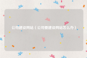 公司建设网站（公司要建设网站怎么办）