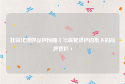 社会化媒体品牌传播（社会化媒体语境下的品牌营销）