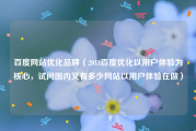 百度网站优化品牌（2013百度优化以用户体验为核心，试问国内又有多少网站以用户体验在做）