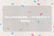 为什么企业的网站需要seo（中小型企业为什么要做网站？）