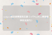 wordpress适合做博客的主题（12个WordPress博客程序优化技巧）
