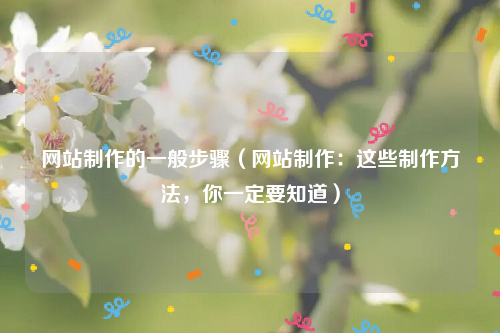网站制作的一般步骤（网站制作：这些制作方法，你一定要知道）