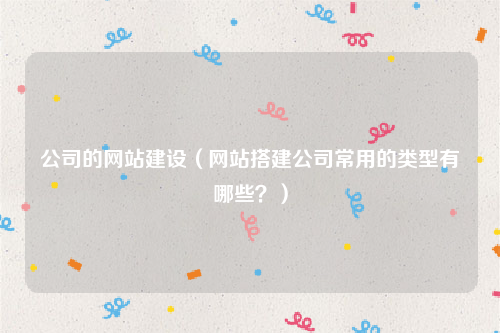 公司的网站建设（网站搭建公司常用的类型有哪些？）
