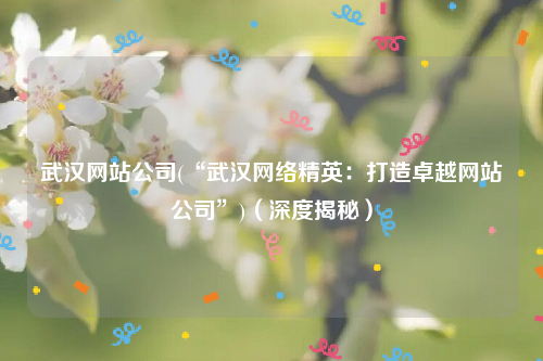 武汉网站公司(“武汉网络精英：打造卓越网站公司”)（深度揭秘）