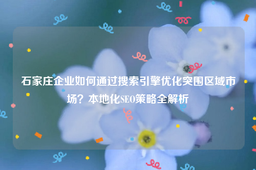 石家庄企业如何通过搜索引擎优化突围区域市场？本地化SEO策略全解析