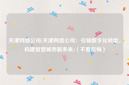 天津网络公司(天津网络公司：引领数字化转型，构建智慧城市新未来)（不看后悔）