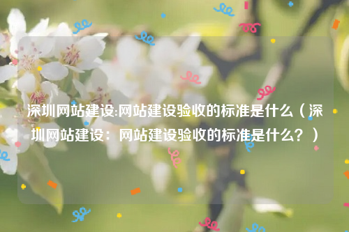 深圳网站建设:网站建设验收的标准是什么（深圳网站建设：网站建设验收的标准是什么？）