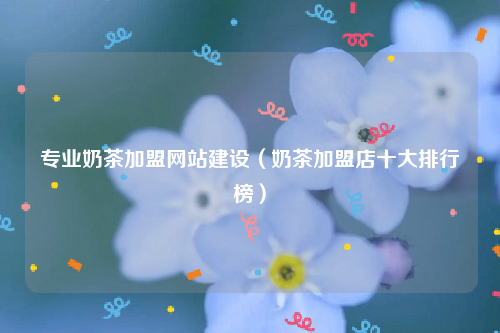 专业奶茶加盟网站建设（奶茶加盟店十大排行榜）