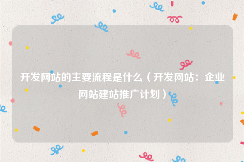 开发网站的主要流程是什么（开发网站：企业网站建站推广计划）