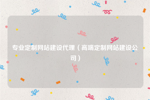 专业定制网站建设代理（高端定制网站建设公司）