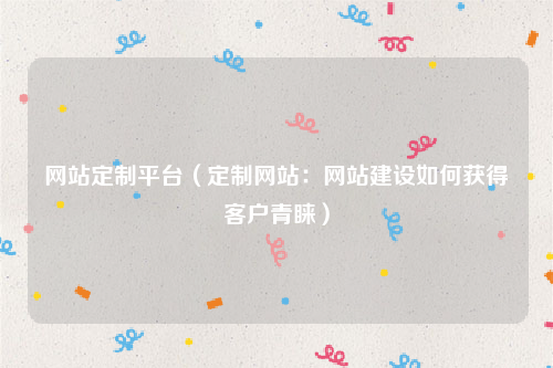 网站定制平台（定制网站：网站建设如何获得客户青睐）