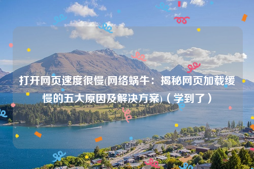 打开网页速度很慢(网络蜗牛：揭秘网页加载缓慢的五大原因及解决方案)（学到了）