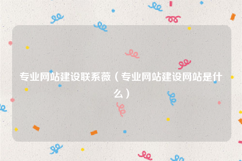 专业网站建设联系薇（专业网站建设网站是什么）
