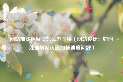 网站加载速度慢怎么办苹果（网站设计：如何处理网站页面加载速度问题）