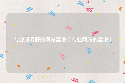 专业服务好的网站建设（专业网站的建设）