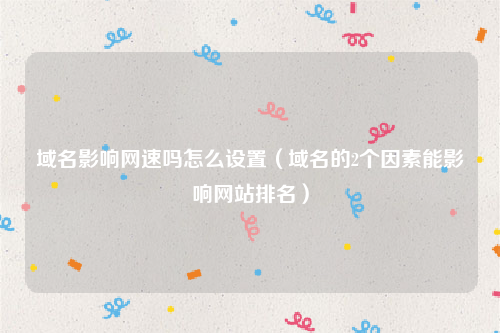 域名影响网速吗怎么设置（域名的2个因素能影响网站排名）