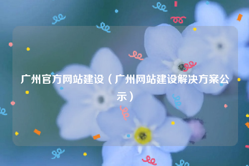 广州官方网站建设（广州网站建设解决方案公示）