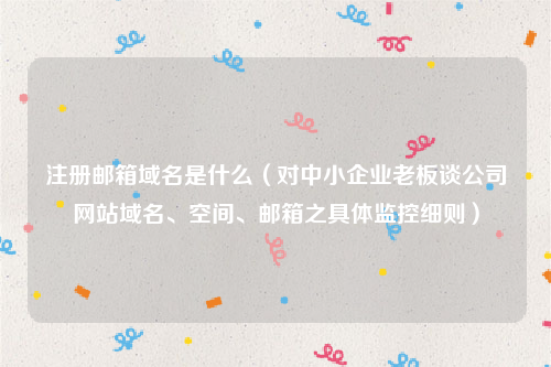 注册邮箱域名是什么（对中小企业老板谈公司网站域名、空间、邮箱之具体监控细则）