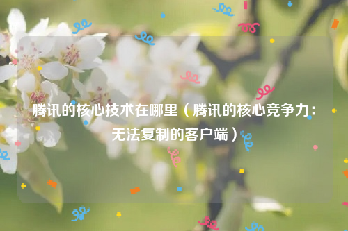 腾讯的核心技术在哪里（腾讯的核心竞争力：无法复制的客户端）