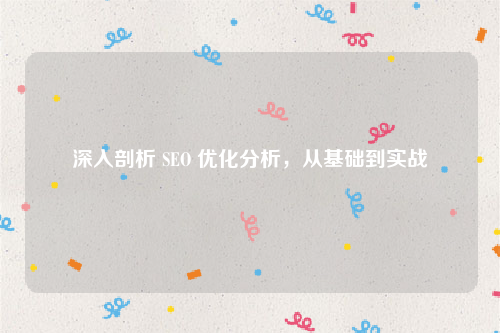 深入剖析 SEO 优化分析，从基础到实战