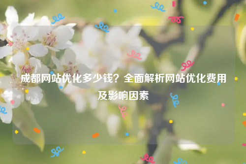 成都网站优化多少钱？全面解析网站优化费用及影响因素